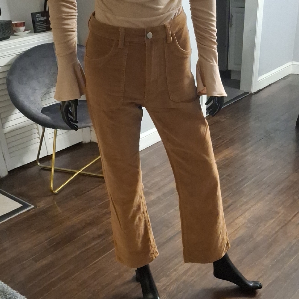 Amazon Tan Corduroy Cropped Pants
